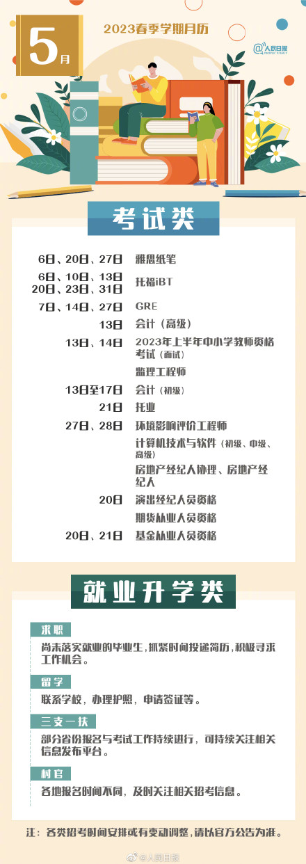 2023年春季学期具体月历